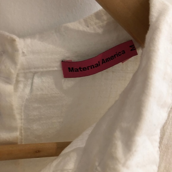 Maternity America - High/Low Shirt Dress - White - Picture 4 of 4